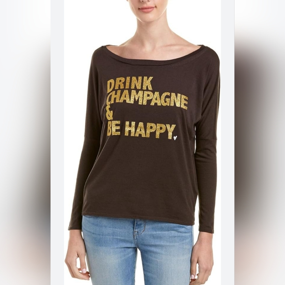 New! Chaser long sleeve tee. Size medium. Black and gold sparkle